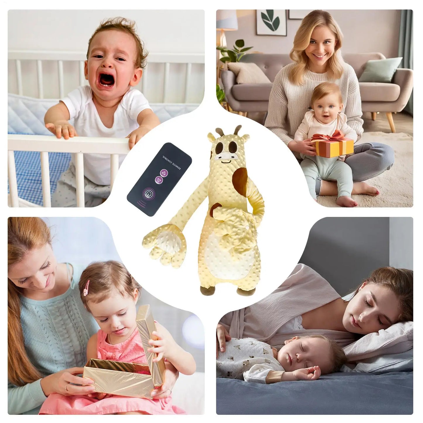 Baby Sleeping Patting Doll with Remote Control Electric Baby Hand Pillow Soothing Palm Patting Toy for Toddler birthday Gift